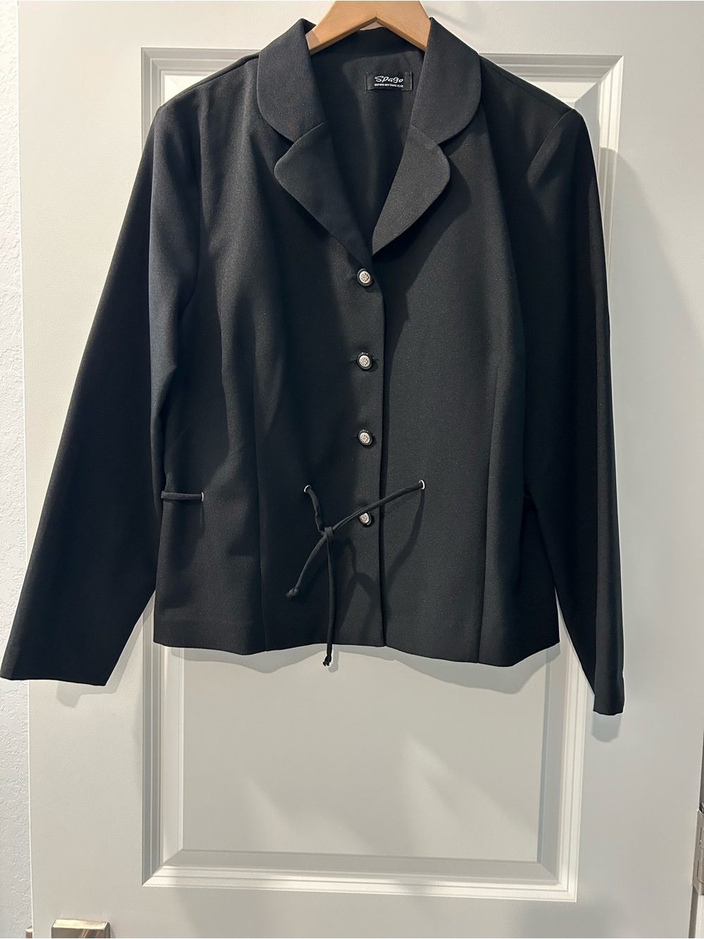 SpagoBlack Drawstring Waist Blazer Jacket